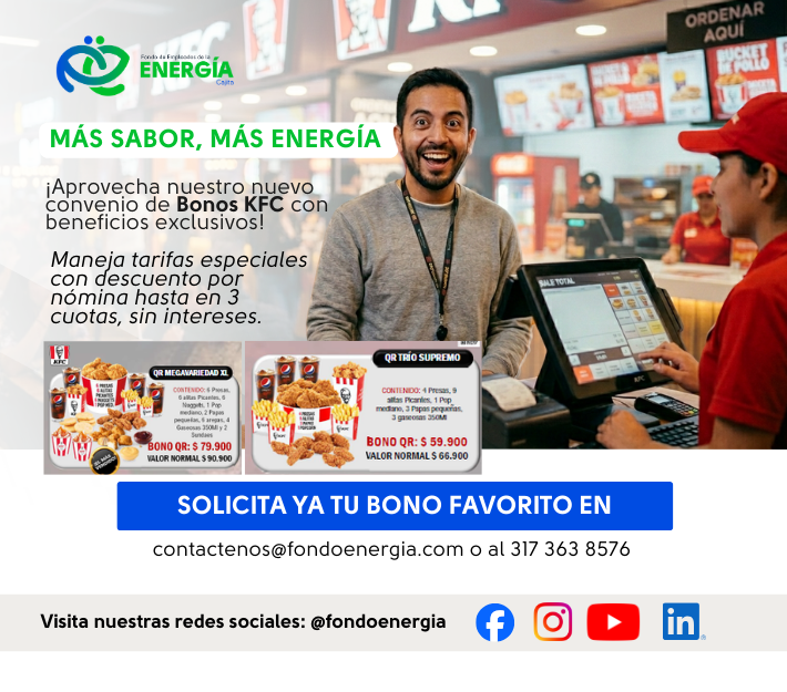 ¡Aprovecha nuestro nuevo convenio de Bonos KFC con beneficios exclusivos! (3)